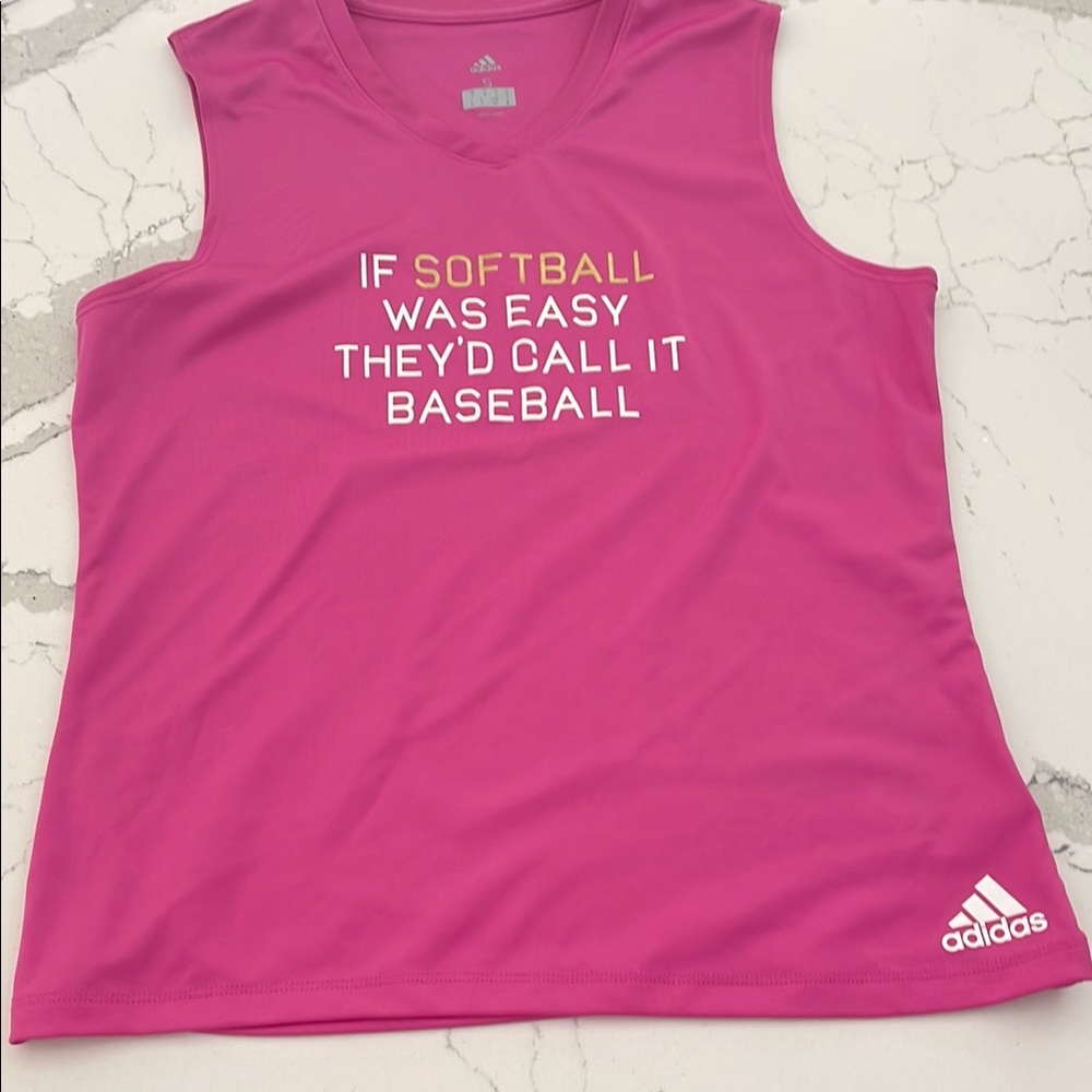 Adidas Kids Pink Softball Tank Top